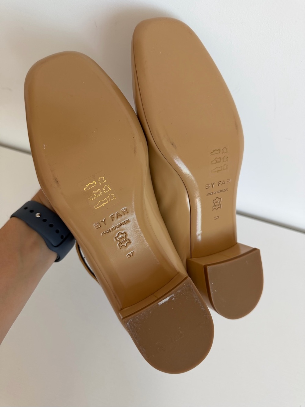 By Far 37 Ginny Mary Jane Pumps in Beige Nude Tan - Picture 8 of 9